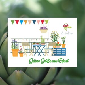 Einpflanzbare Postkarte "Grüne Grüße aus Erfurt" aus Kräuter-Samenpapier
